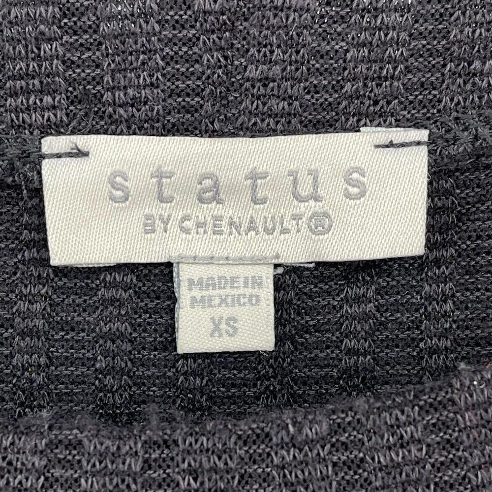 Status By Chenault Black Rib Knit Crewneck‎ Lantern Sleeve Soft Top NWT Women XS - Picture 5 of 7